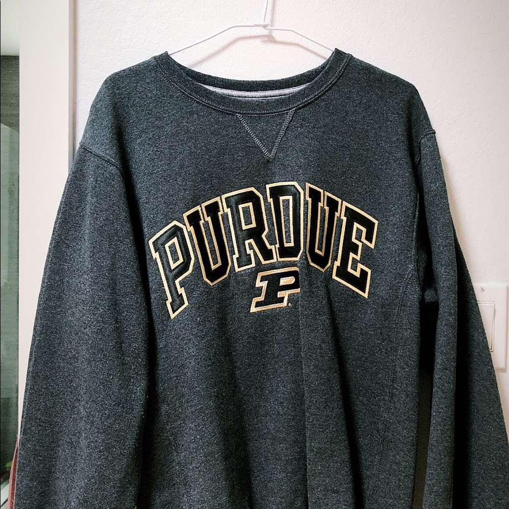 Grey Purdue university crew neck sweater